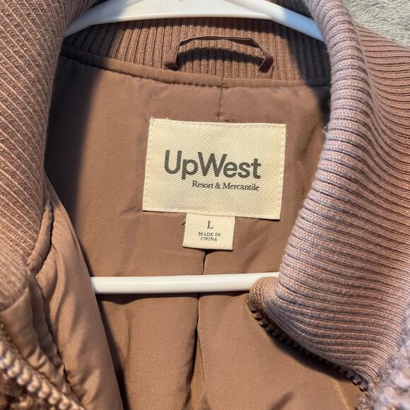 UpWest Pink Sherpa Bomber Jacket Size‎ Large Pink Mauve - Picture 3 of 6